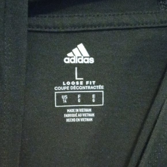 Adidas Black Hoodie Women’s Large Colorful Floral Accent Pullover - Picture 3 of 3